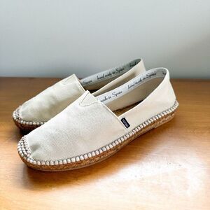 Viscata Barcelona Barceloneta Canvas Cream/Off White Espadrille Closer Toe Flat